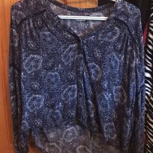 High low button up blouse